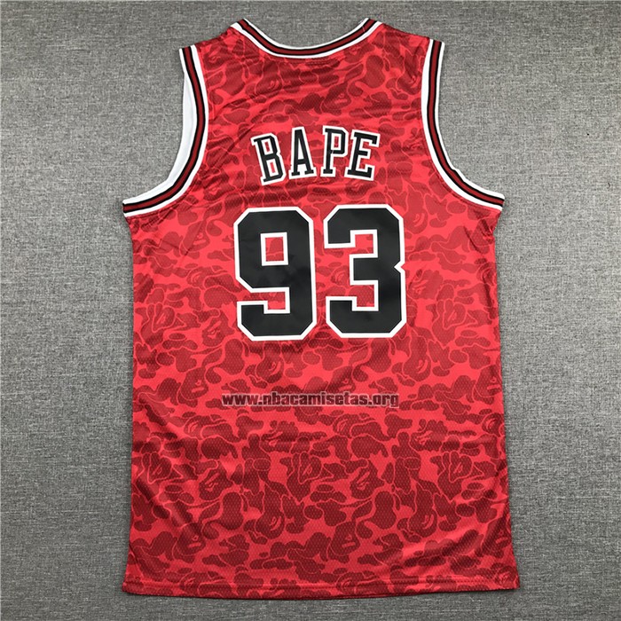 Camiseta Chicago Bulls Bape NO 93 Hardwood Classics Rojo